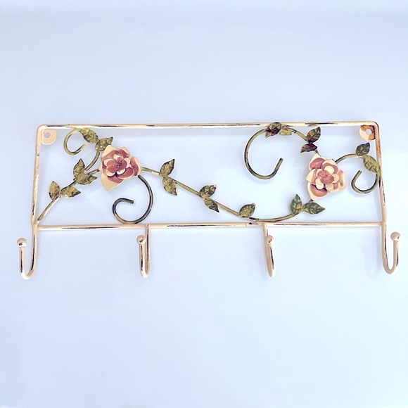 Metal Floral Scroll Shabby Chic Hanging Wall Hook - Picture 1 of 4